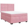 vidaXL Boxspring met matras fluweel roze 160x200 cm