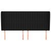 vidaXL Hoofdbord met randen 203x23x118/128 cm stof zwart