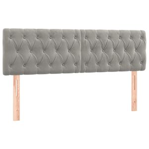 vidaXL Hoofdborden 160x7x78/88 cm fluweel lichtgrijs