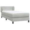 vidaXL Boxspring met matras fluweel lichtgrijs 80x220 cm