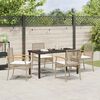 vidaXL Tuin Eetset 5 pcs Beige poly rattan