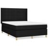 vidaXL Boxspring met matras stof zwart 140x190 cm