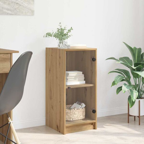 vidaXL Dressoir artisanaal eikenkleurig 35 x 37 x 76 cm Bewerkt hout