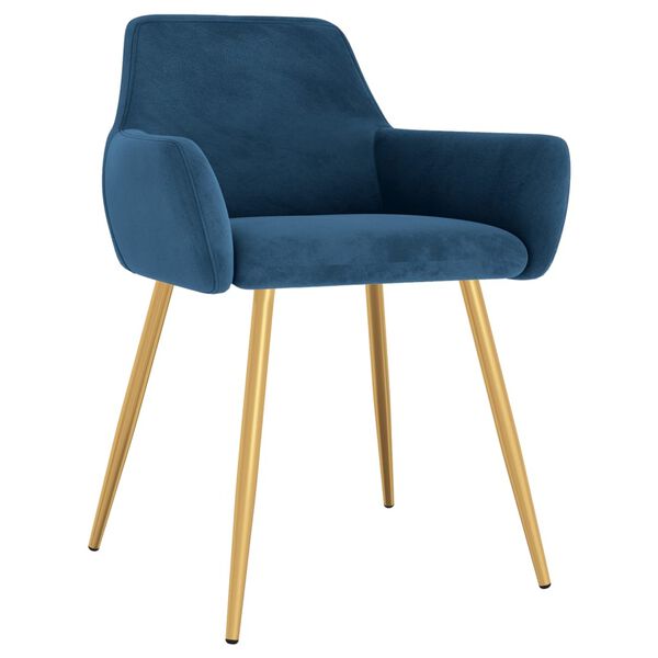 vidaXL Eetkamerstoelen 6 st fluweel blauw