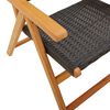 vidaXL Tuinstoelen 6 st verstelbaar poly rattan en massief hout zwart