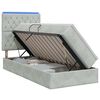 vidaXL LED Opslagbed met Matras Lichtgrijs 100 x 200 cm Fluweel
