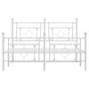 vidaXL Bedframe met hoofd- en voeteneinde metaal wit 140x200 cm