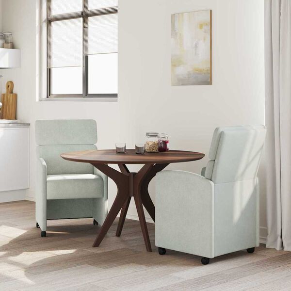 vidaXL Dining Stoelen met Wielen 2 pcs Lichtgrijs 58 x 65 x 98 cm