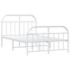vidaXL Bedframe met hoofd- en voeteneinde metaal wit 120x200 cm