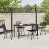 vidaXL Tuin eettafelset 5 pcs Zwart Gepoedercoat staal