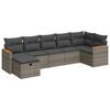 vidaXL 7-delige Loungeset met kussens poly rattan grijs
