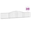 vidaXL Schanskorven 9 st gewelfd 400x30x60/80 cm ijzer