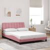 vidaXL Bedframe met LED zonder matras "Hanko" fluweel roze 120x200 cm