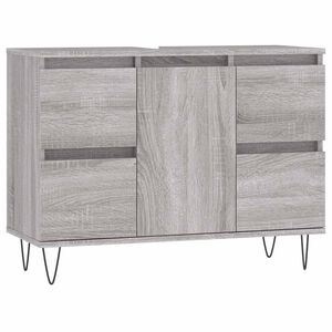 vidaXL Badkamerkast 80x33x60 cm bewerkt hout grijs sonoma eikenkleurig