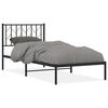 vidaXL Bedframe met hoofdbord metaal zwart 90x190 cm
