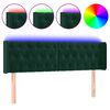 vidaXL Hoofdbord LED 163x16x78/88 cm fluweel donkergroen