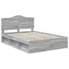vidaXL Bedframe Grijs Sonoma 140 x 200 cm Massief grenenhout