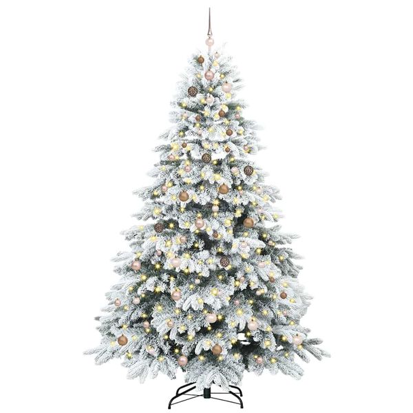 vidaXL Kunstkerstboom met 300 LED met standaard Wit 240 cm PE en PVC