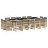 vidaXL 15-delige Tuinset met kussens poly rattan gemengd beige