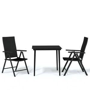 vidaXL 3-delige Tuinset zwart