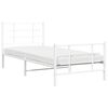 vidaXL Bedframe met hoofd- en voeteneinde metaal wit 90x190 cm