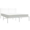 vidaXL Bedframe met hoofdbord metaal wit 150x200 cm