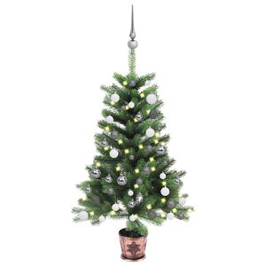 vidaXL Kunstkerstboom met verlichting en kerstballen 90 cm groen
