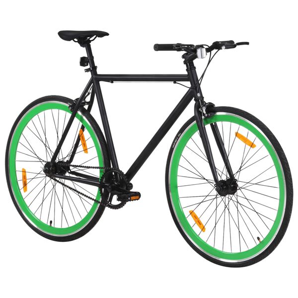 vidaXL Fiets met vaste versnelling 700 c 55 cm zwart en groen