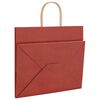 vidaXL Papieren zakken 250 st met hengsels 32x22x28 cm rood