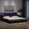 vidaXL Bedframe met LED zonder matras "Hvar" 200x200 cm stof donkerbruin