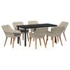 vidaXL Tuin eettafelset 7 st Lichtgrijs poly rattan