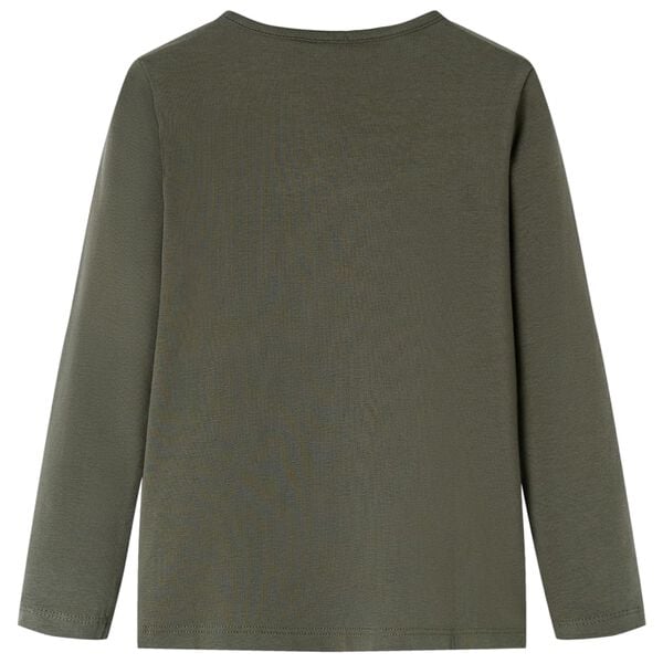 Kindershirt met lange mouwen 116 kakikleurig
