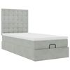 vidaXL Ottoman bed met matrassen 90x190cm fluweel lichtgrijs