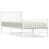 vidaXL Bedframe met hoofd- en voeteneinde metaal wit 90x200 cm