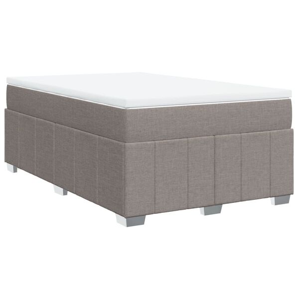 vidaXL Boxspring met matras stof taupe 120x200 cm