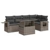 vidaXL 6-delige Loungeset met kussens poly rattan grijs