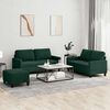 vidaXL 3-delige Loungeset met kussens fluweel donkergroen
