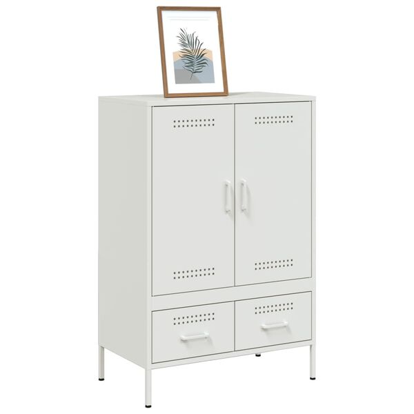 vidaXL Hoge kast 68x39x101,5 cm staal wit