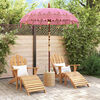 vidaXL Balinese Parasol Roze 185 x 185 x 260 cm