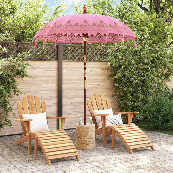 vidaXL Balinese Parasol Roze 185 x 185 x 260 cm