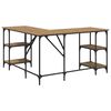 vidaXL Bureau Artisan Eiken 139 x 139 x 75 cm Bewerkt hout