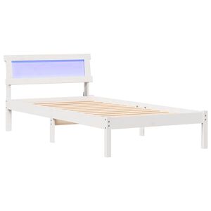vidaXL Bedframe met hoofdeinde Wit 90 x 200 cm Massief grenenhout