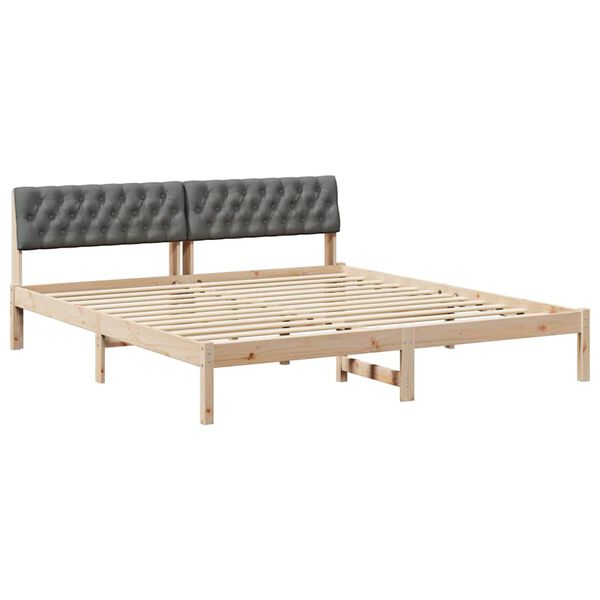 vidaXL Bedframe Bruin en donkergrijs 180 x 200 cm Massief grenenhout