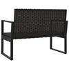 vidaXL Tuinbank met kussens 106 cm poly rattan zwart