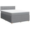 vidaXL Boxspring met matras stof lichtgrijs 140x200 cm