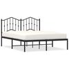 vidaXL Bedframe met hoofdbord metaal zwart 150x200 cm