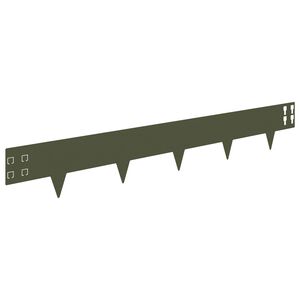 vidaXL Gazonrand 30 st 100 x 15 cm Staal Olijfgroen