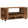 vidaXL Tv-meubel met wielen 102x34,5x43 cm bewerkt hout oud hout
