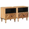 vidaXL Nachtkastje 2 pcs Bruin 50 x 33 x 60 cm Massief Mango Hout