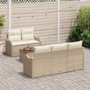 vidaXL Tuin Sofa Set met kussen met opslag 6 pcs Beige en Cr&egrave;me